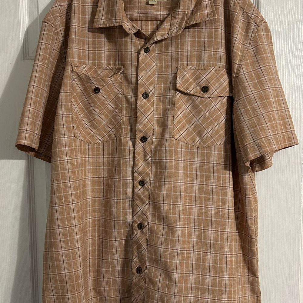 JNCO Tan Plaid Casual Button Down Shirt